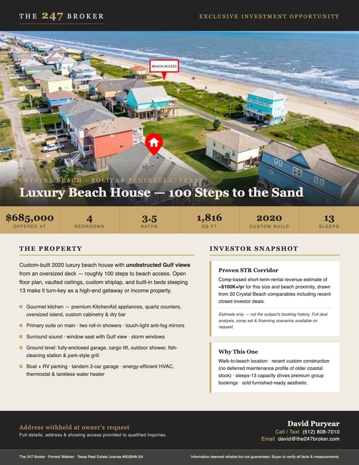 Blind deal flyer, address withheld